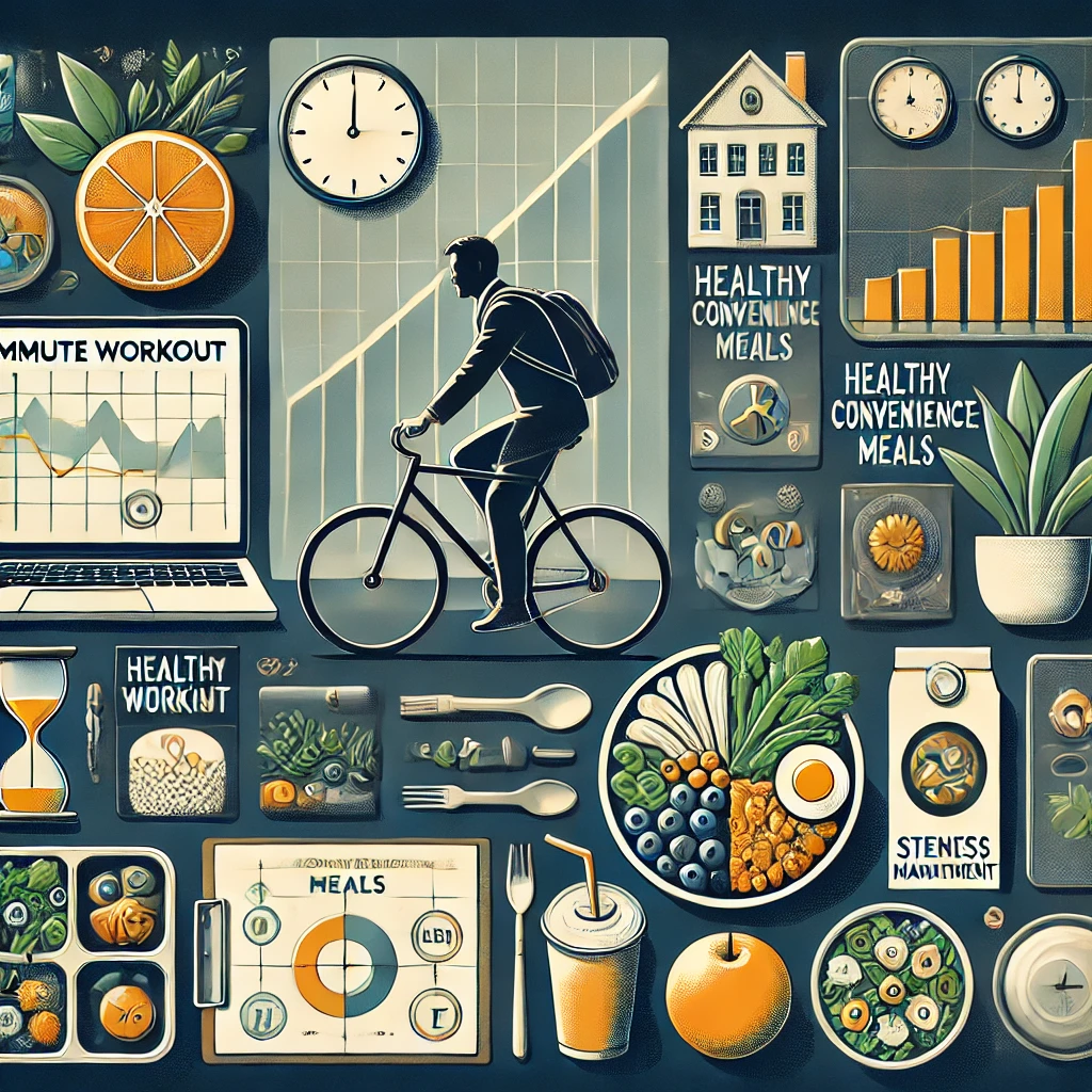 직장인을 위한 헬시플레저 실천법 (출퇴근 운동, 간편식, 스트레스 관리), How to practice health flair for office workers (commuting exercise, convenience food, stress management)