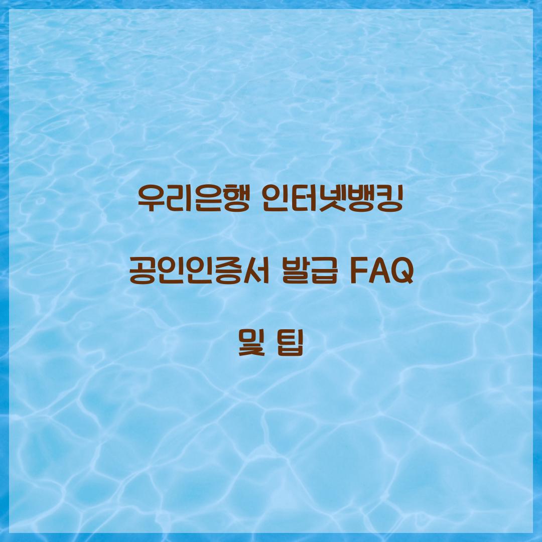 우리은행 인터넷뱅킹 공인인증서