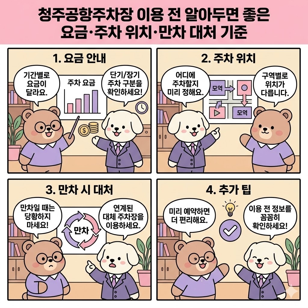 청주공항주차장 이용 전 알아두면 좋은 요금&middot;주차 위치&middot;만차 대처 기준