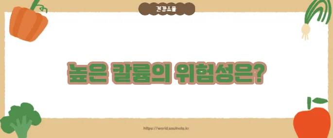 칼륨 수치가 높으면 나타나는 증상 (+주의할 질환)