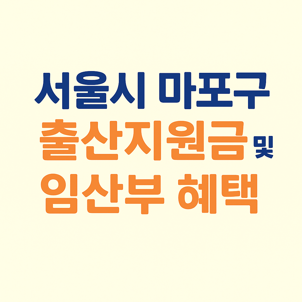 서울시 마포구 출산지원금 및 임산부 혜택