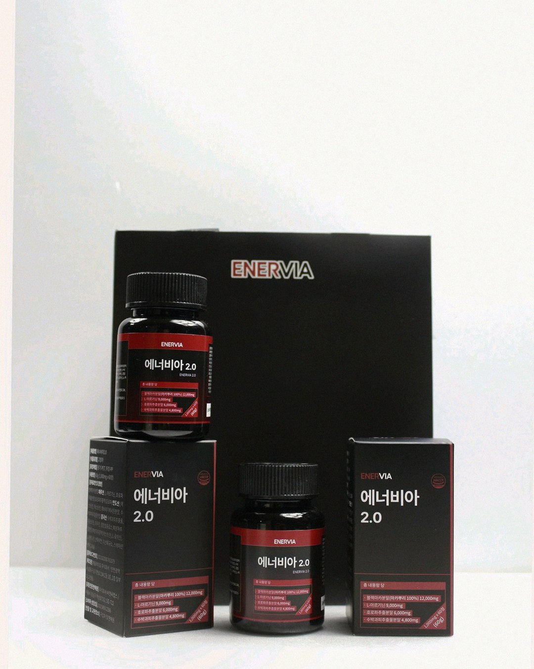 enervia 2.0 bottle with single tablet on table