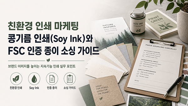 친환경 인쇄 마케팅: 콩기름 인쇄(Soy Ink)와 FSC 인증 종이 소싱 가이드
