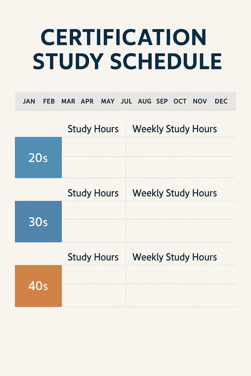 연령별 자격증 학습 스케줄 플래너
