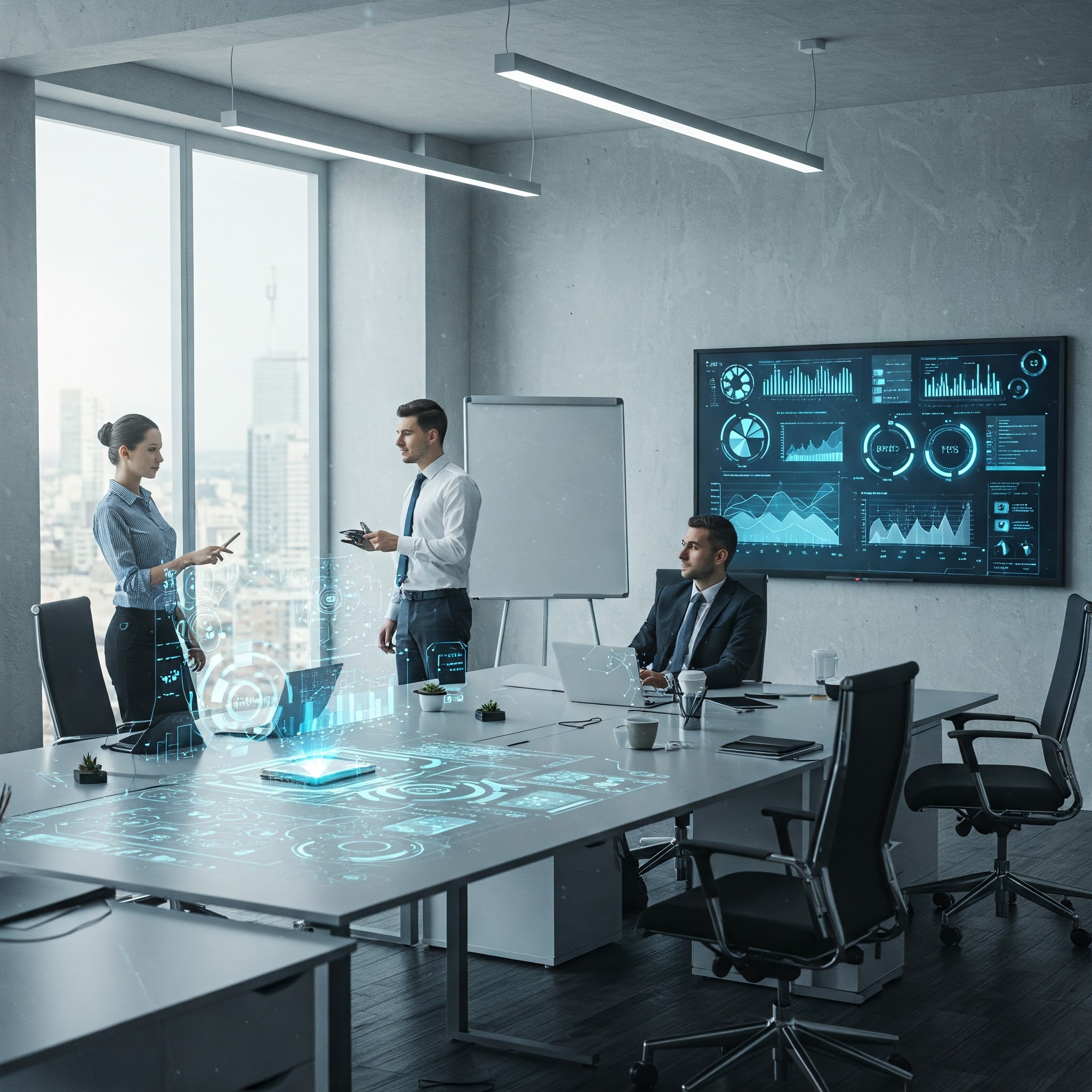 AI활용하는 사무실 풍경