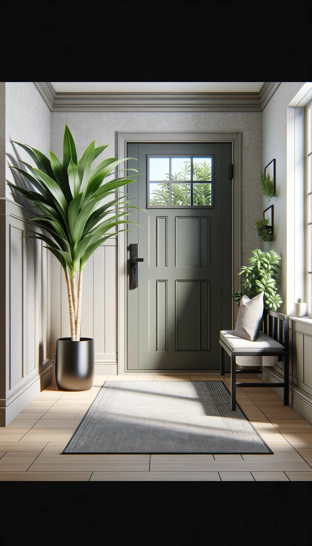 현관에 있는 행운목