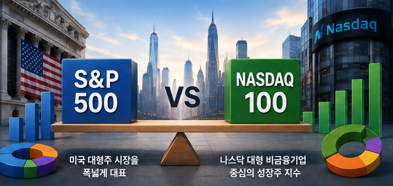 S&P500 vs 나스닥100 차이 총정리|장기투자는 어디가 좋을까?
