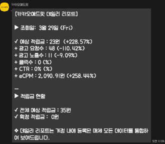 카카오애드핏 리포트 카톡4