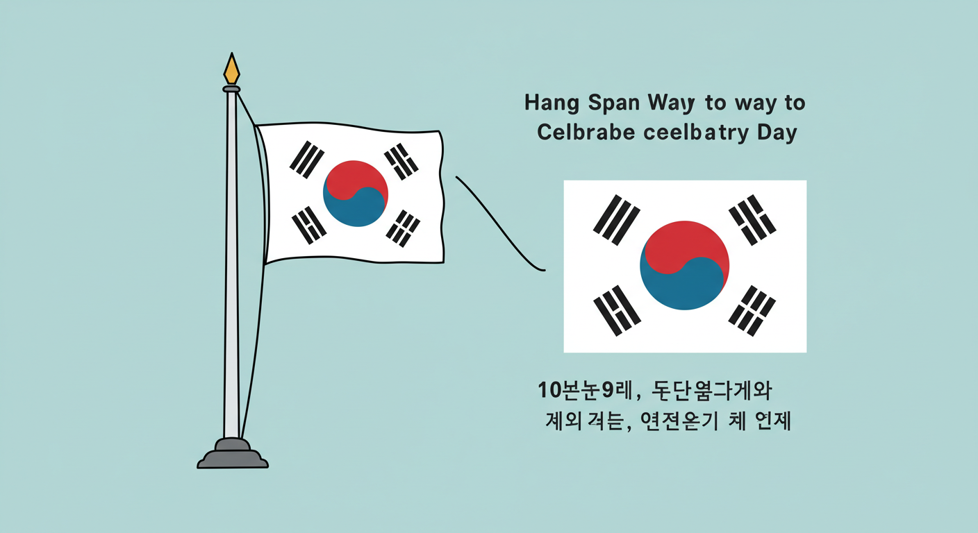 한글날 태극기 게양, 깃봉과 깃면 사이를 떼지 마세요 올바른 국기 게양법