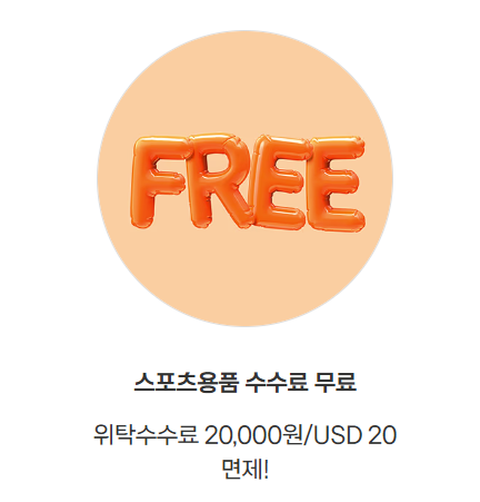 스포츠 아이템 1개 (20KG 이내)