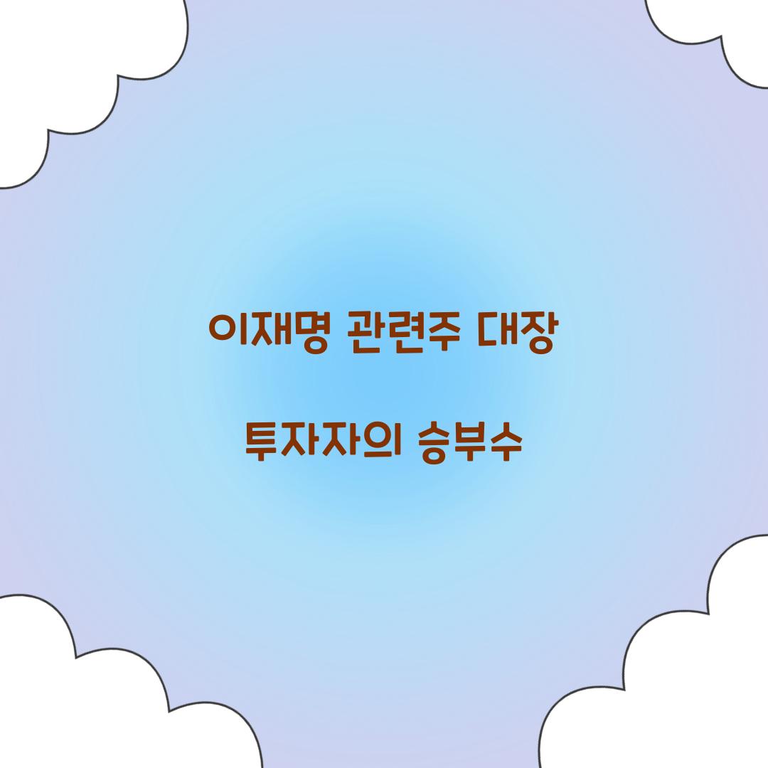 이재명 관련주 대장
