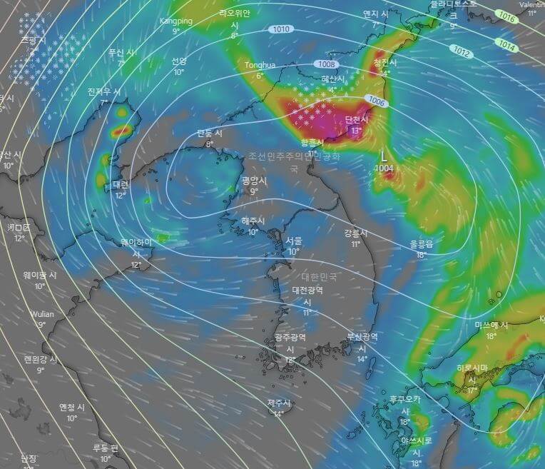 한글날태풍급비바람