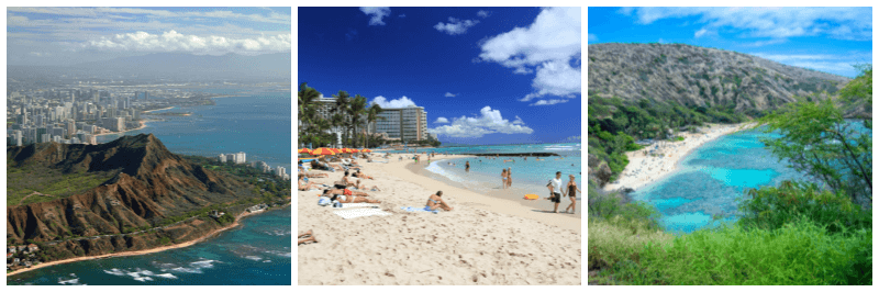 다이아몬드 헤드, 와이키키 비치, 하나우마 베이 사진