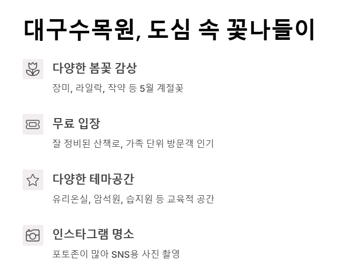 대구 5월 가볼만한곳 추천! 꽃, 문화, 힐링 모두 가능한 명소 총정리