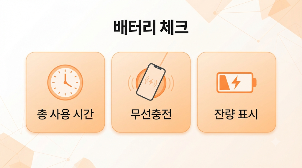 무선 이어폰 배터리 체크 포인트