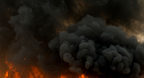 화재 속 검은연기