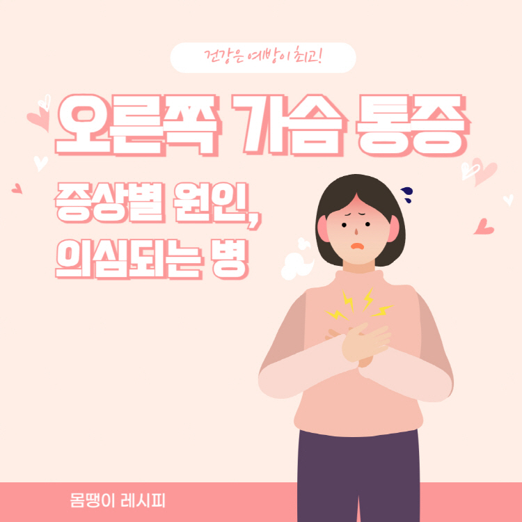 오른쪽 가슴 통증 원인 의심되는 병 완벽정리(+기침할때 숨쉴때 역류성식도염 골프 오른쪽 가슴 통증)