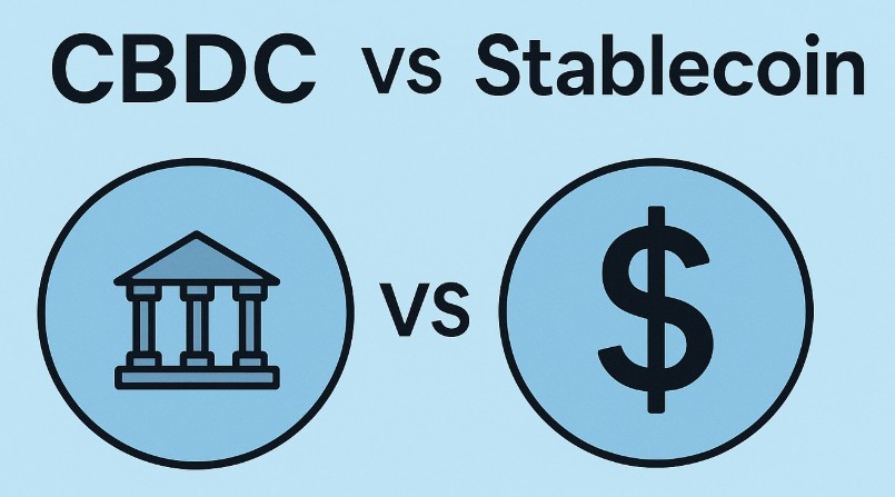 CBDC와 스테이블 코인의 차이 관련 그림
