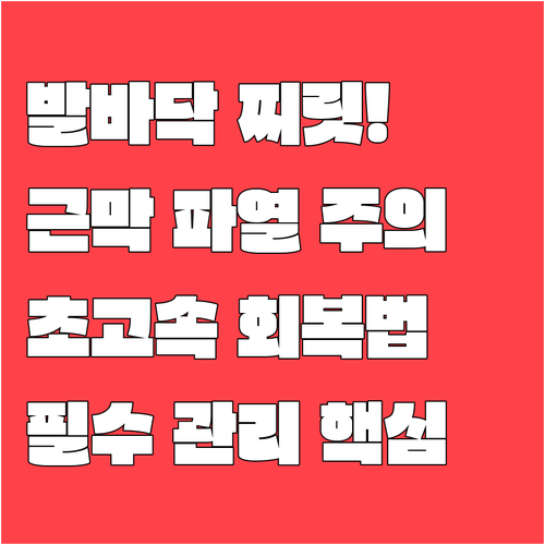 발바닥 근막 파열 예방과 빠른 회복을..