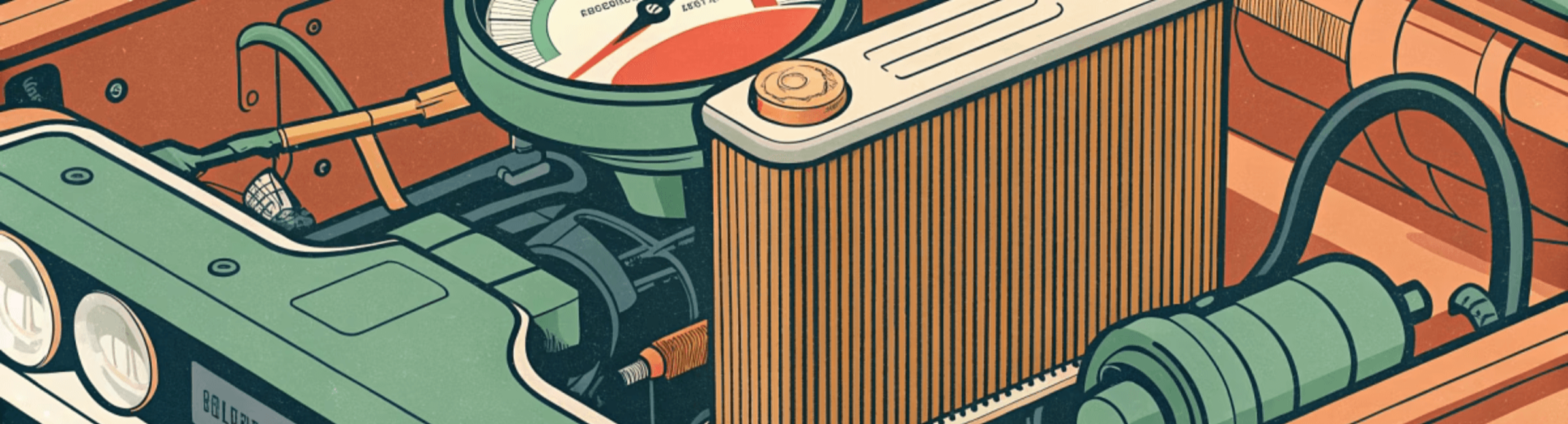 냉각 시스템의 점검 중요성 일러스트 이미지