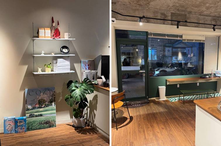 여수웅천카페, 코지커피하우스 입구자리 및 인테리어