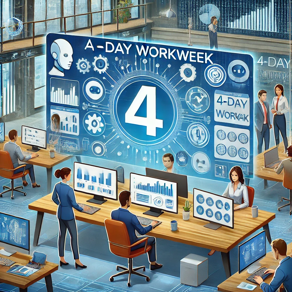 ai와 함께 일하는 듯한 모습 연출