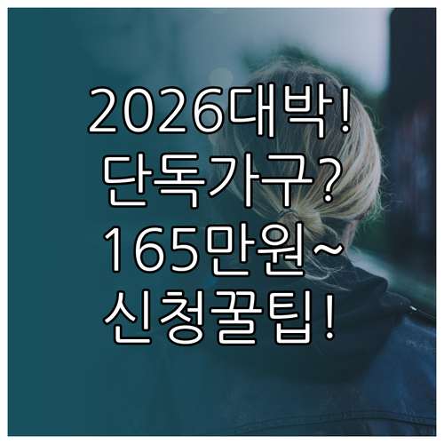 2026년 단독가구 근로장려금 최대 ..