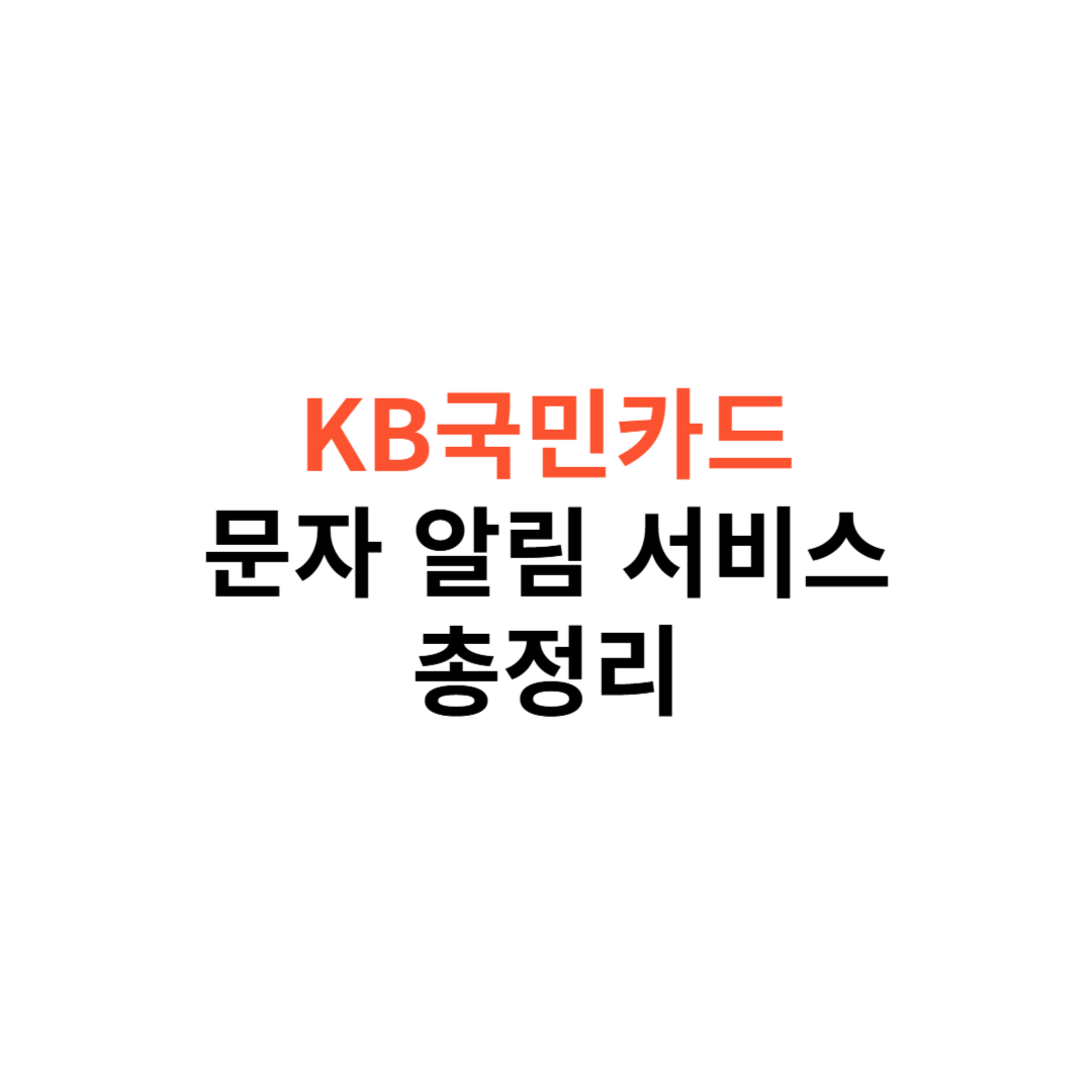KB국민카드 문자 알림 서비스