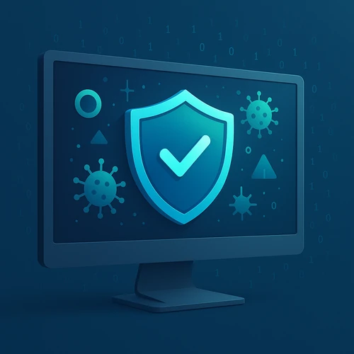 알약 무료 백신 프로그램 보안 개념도 - PC 보호 및 악성코드 차단 시스템
