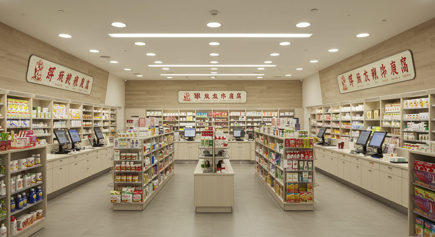 고대 한약방 구조와 현대 약국 인테리어