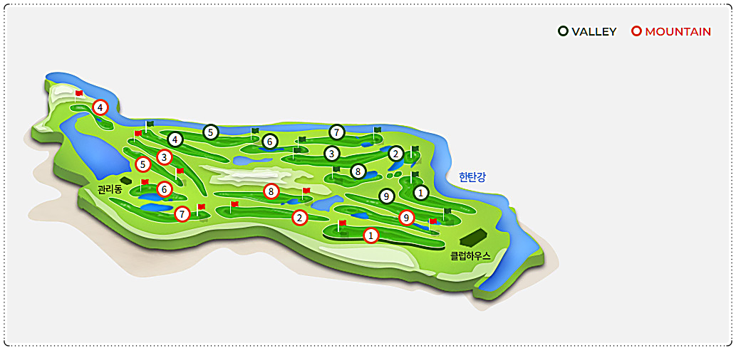 한탄강CC 골프 코스 전체 조감도