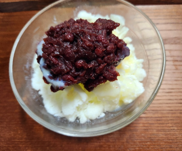 완성된 팥빙수