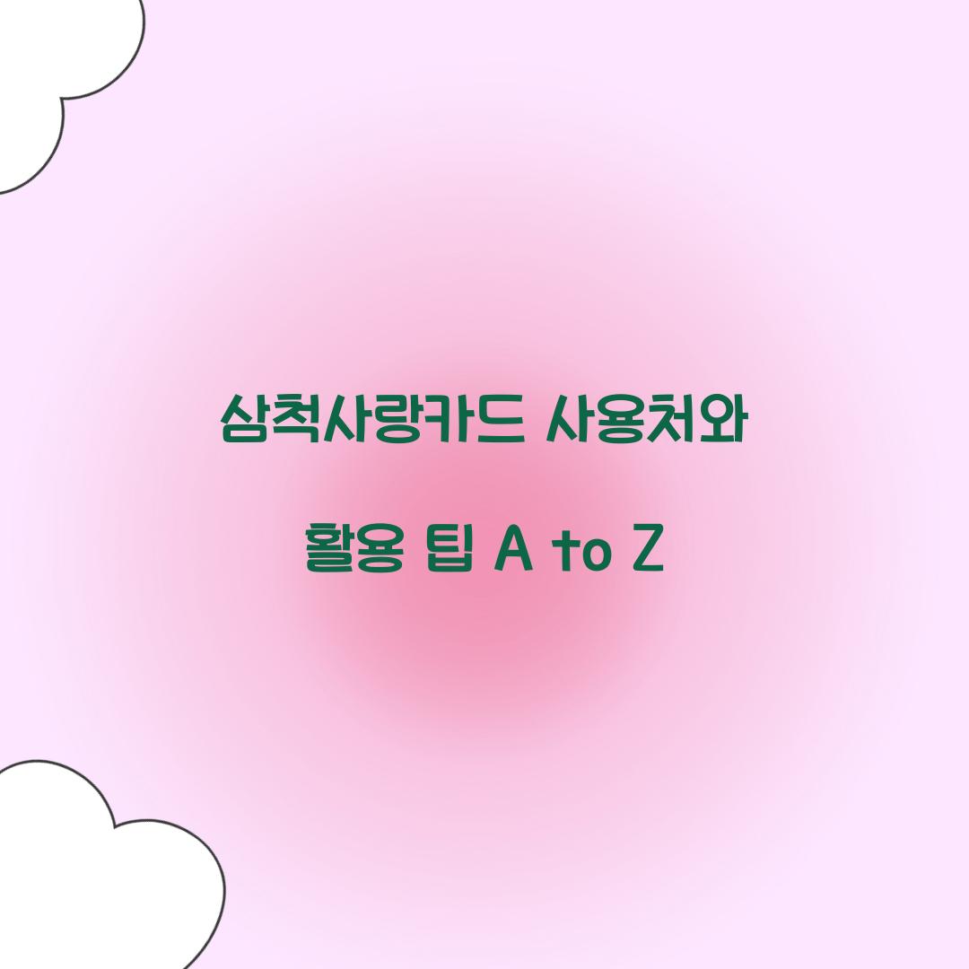 삼척사랑카드 사용처
