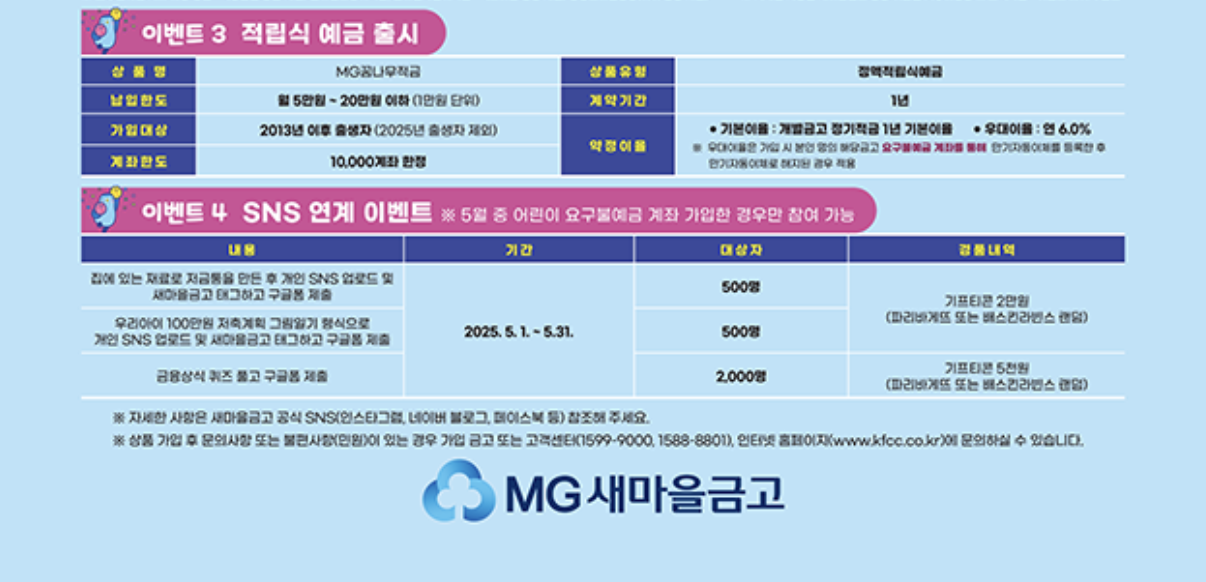 새마을금고 꿈나무적금 3