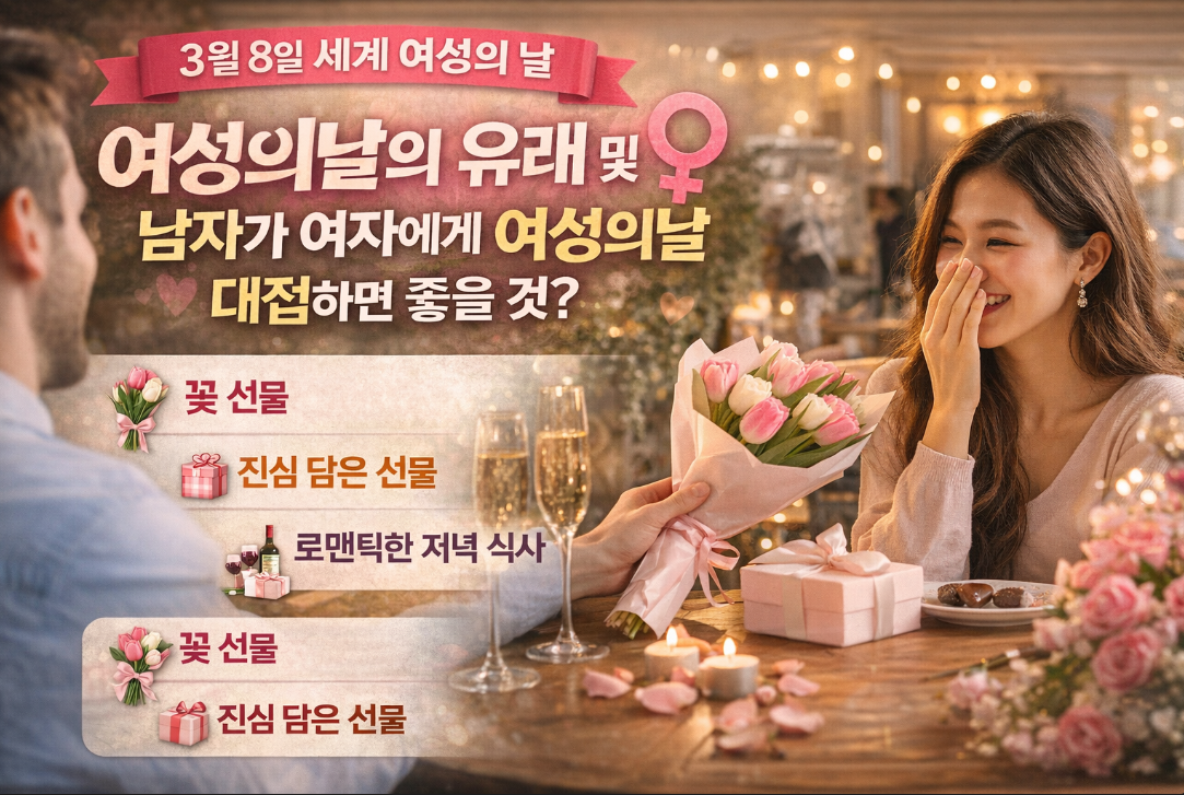 여성의 날 유래부터 남자가 꼭 알아야 할 센스 있는 대접법