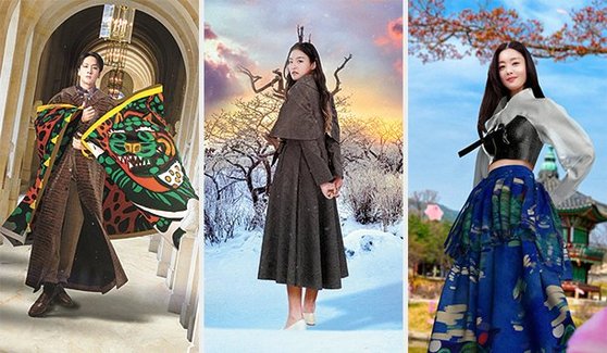 메타 패션 시연 하는 세 사람