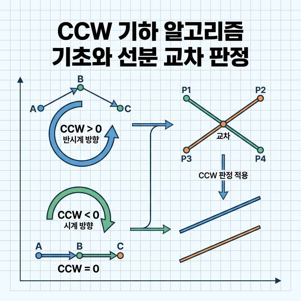 CCW 기하 알고리즘 기초와 선분 교차 판정
