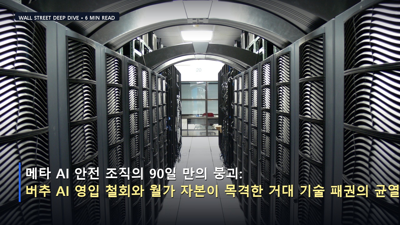 메타 AI 안전 조직의 90일 만의 붕괴: 버추 AI 영입 철회와 월가 자본이 목격한 거대 기술 패권의 균열