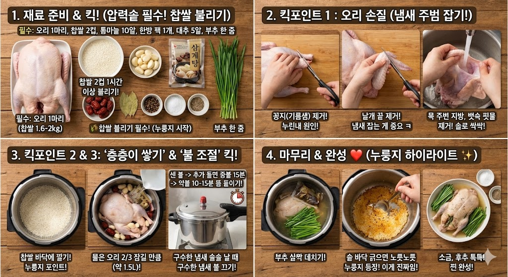 누룽지오리백숙 맛있게 만드는법
