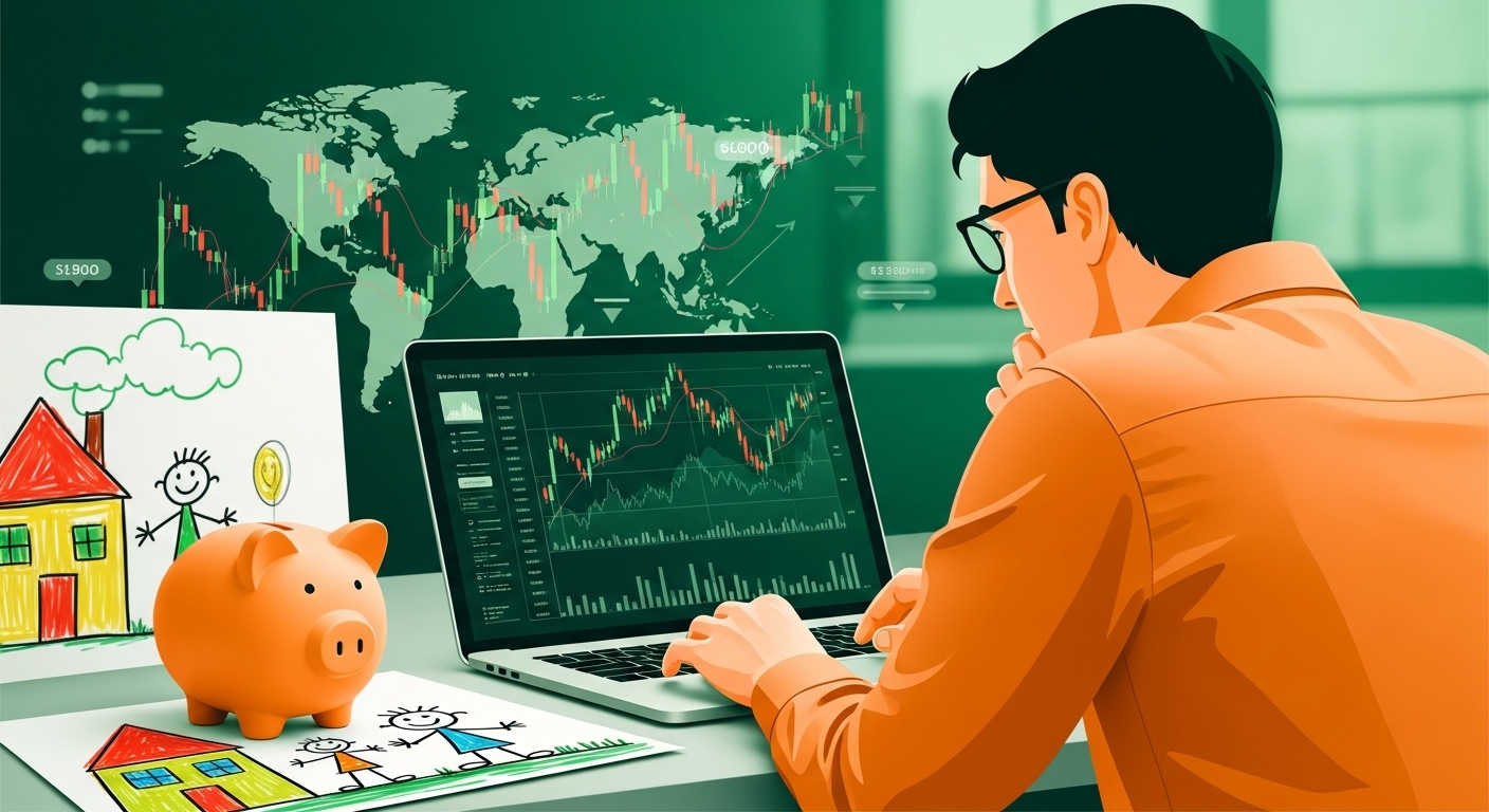 ๋ถ๋ชจ๊ฐ ๊ธ๋ก๋ฒ ์ฃผ์ ์ฐจํธ๋ฅผ ๋ณด๋ฉฐ ์๋
์ ๋ฏธ๋๋ฅผ ์ํด ํด์ธ ETF์ ํฌ์ํ๋ ๋ชจ์ต