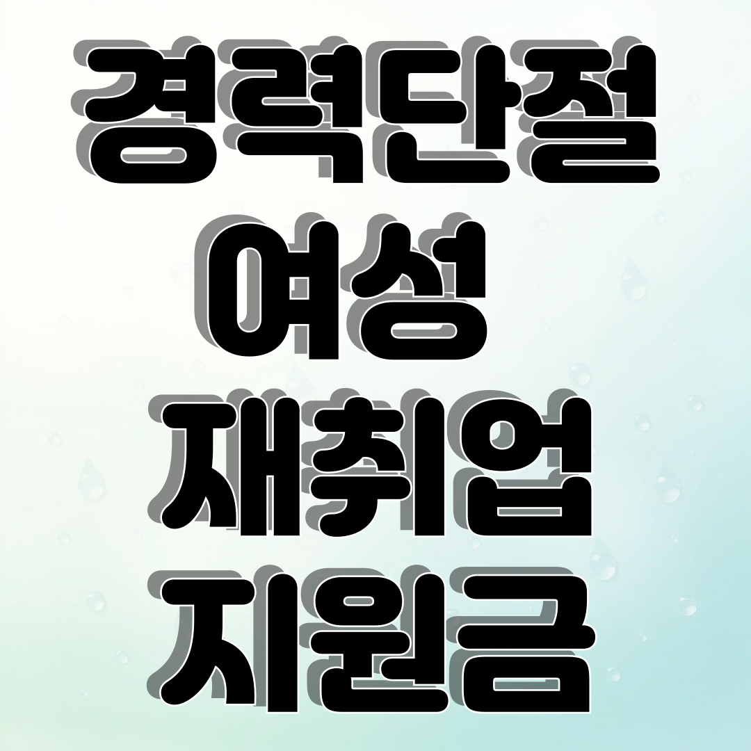 경력단절 여성 재취업 지원금