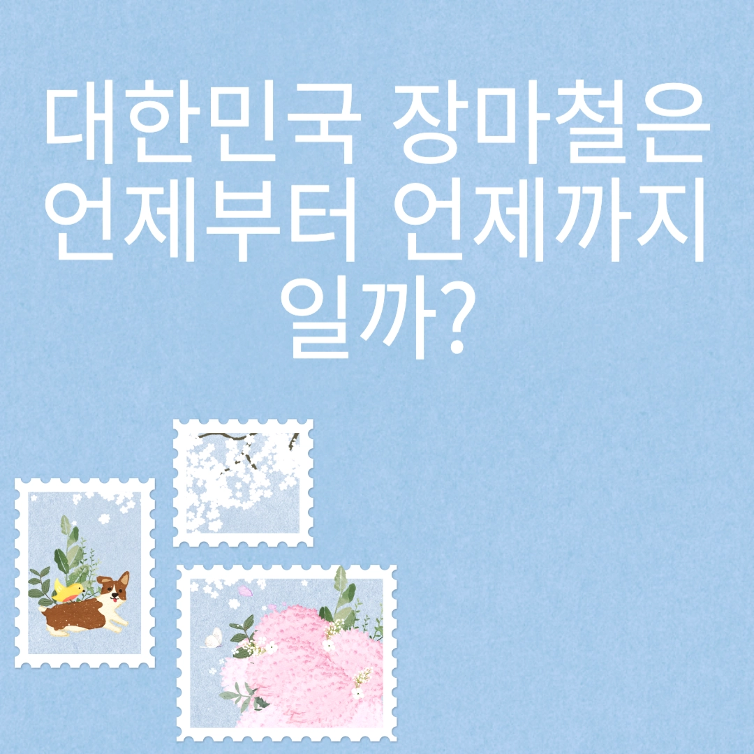 대한민국 장마철은 언제부터 언제까지일까? 포스팅 섬네일 사진