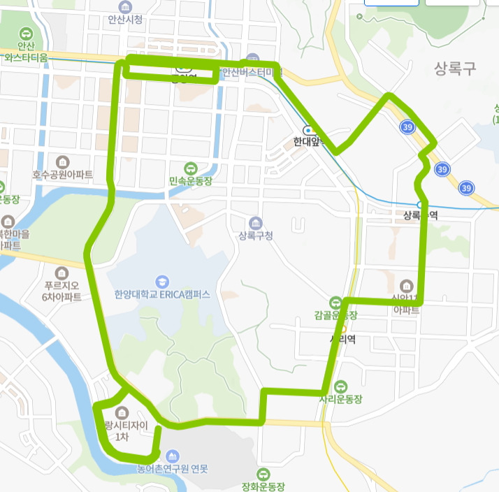 안산-80B번-버스-노선-지도