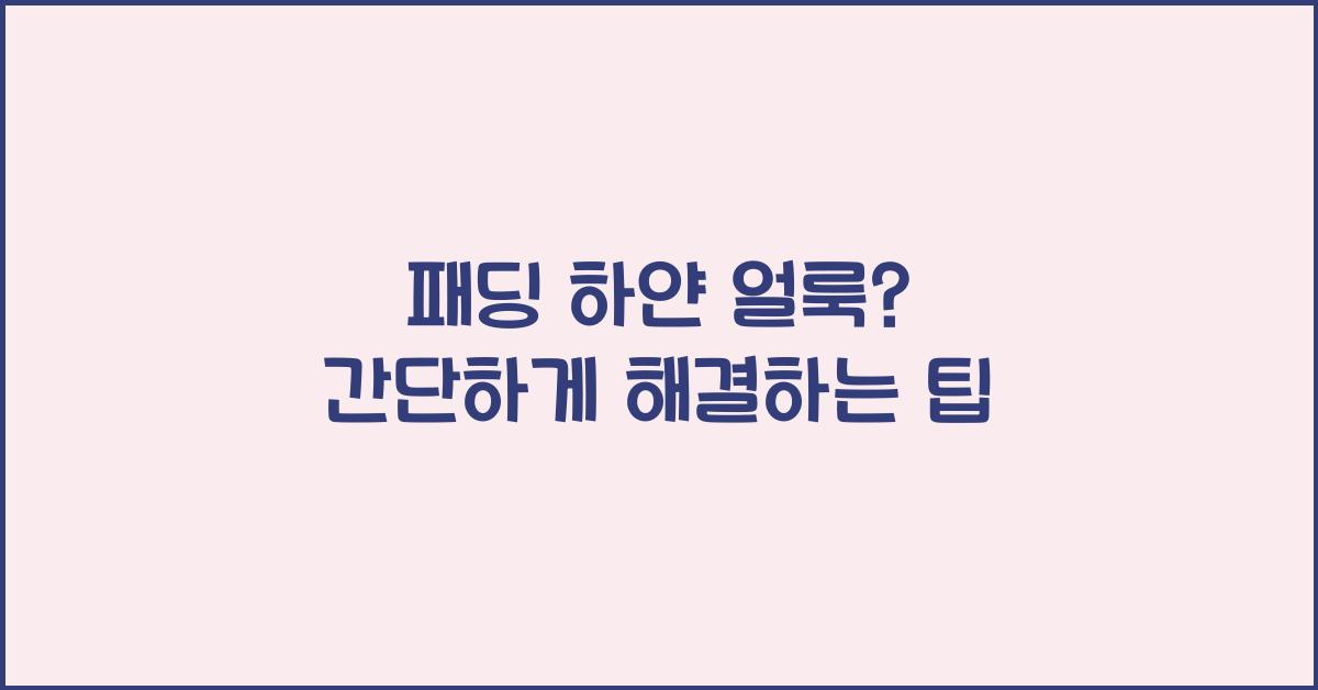 패딩 하얀 얼룩