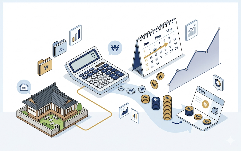 주택연금 월지급금 계산과 예상수령액 조회를 설명하는 이미지