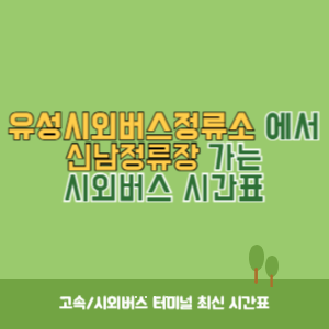 유성시외버스정류소에서 신남정류장 가는 시외버스 시간표 최신정보