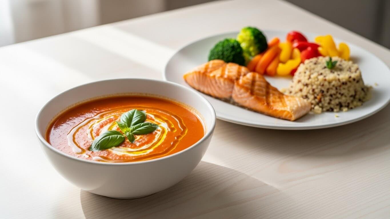 Balanced meals and nutrition supporting body warmth and circulation health