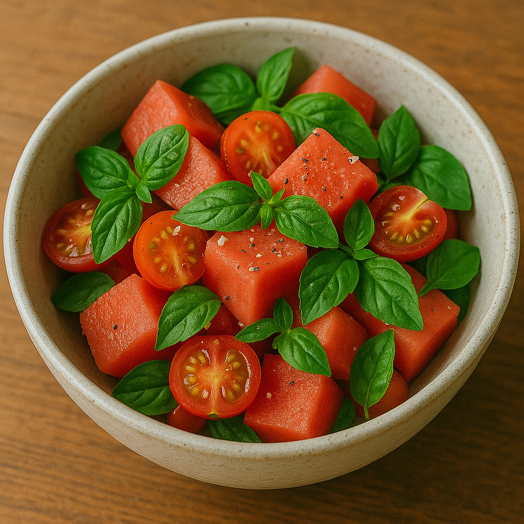 단맛과 허브의 조화 바질수박샐러드