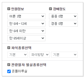 서해금빛열차. 용산에서 익산까지 온돌마루실이 있는 기차여행