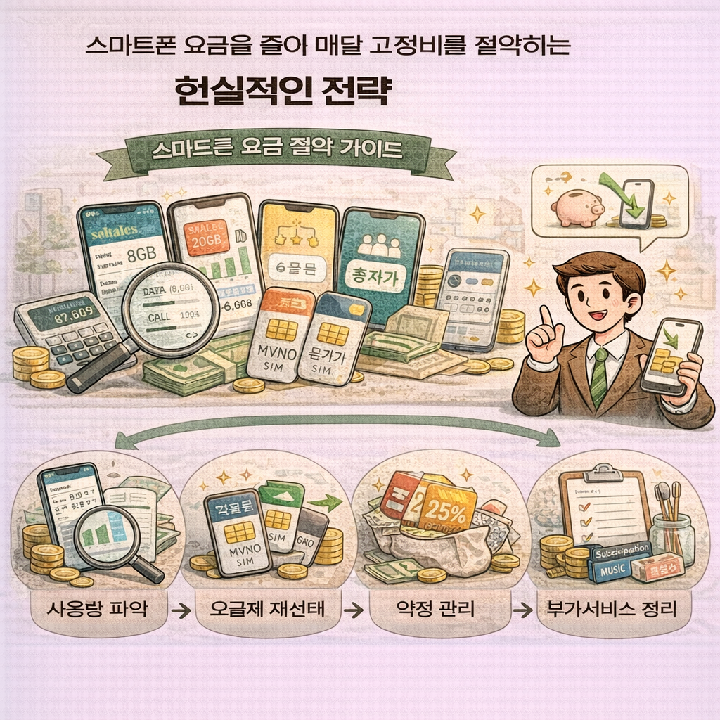 스마트폰 요금 절약 전략 인포그래픽